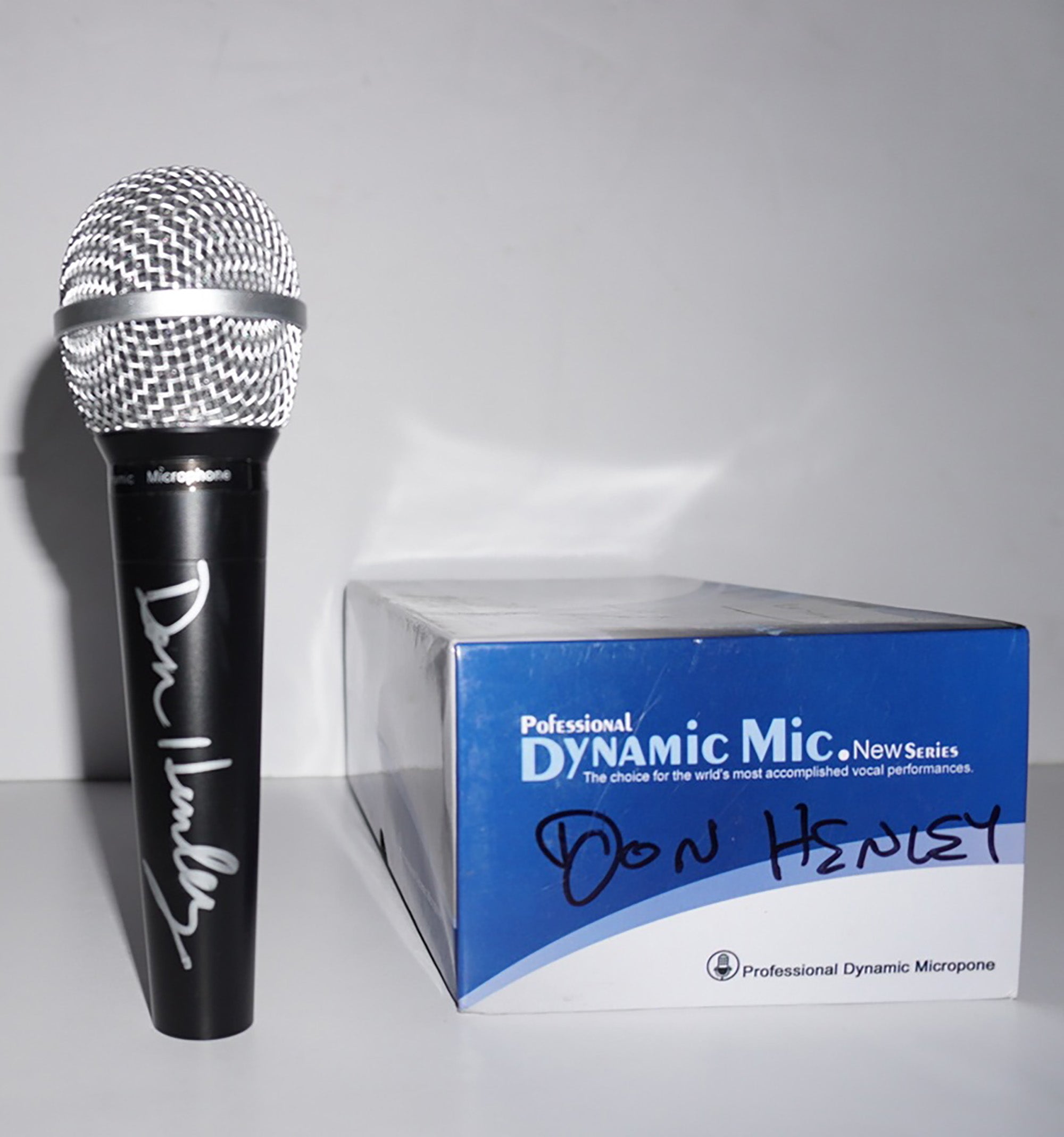 Don Henley signed microphone with proof