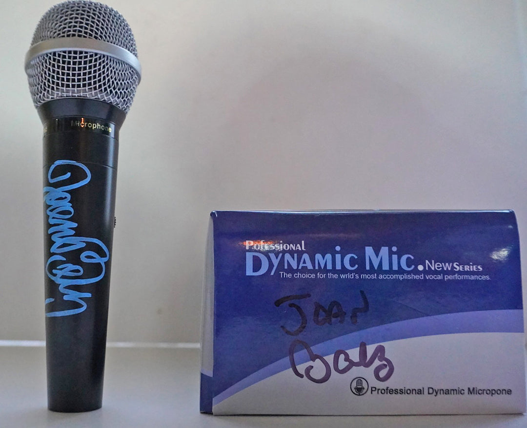 Joan Baez signed microphone with proof