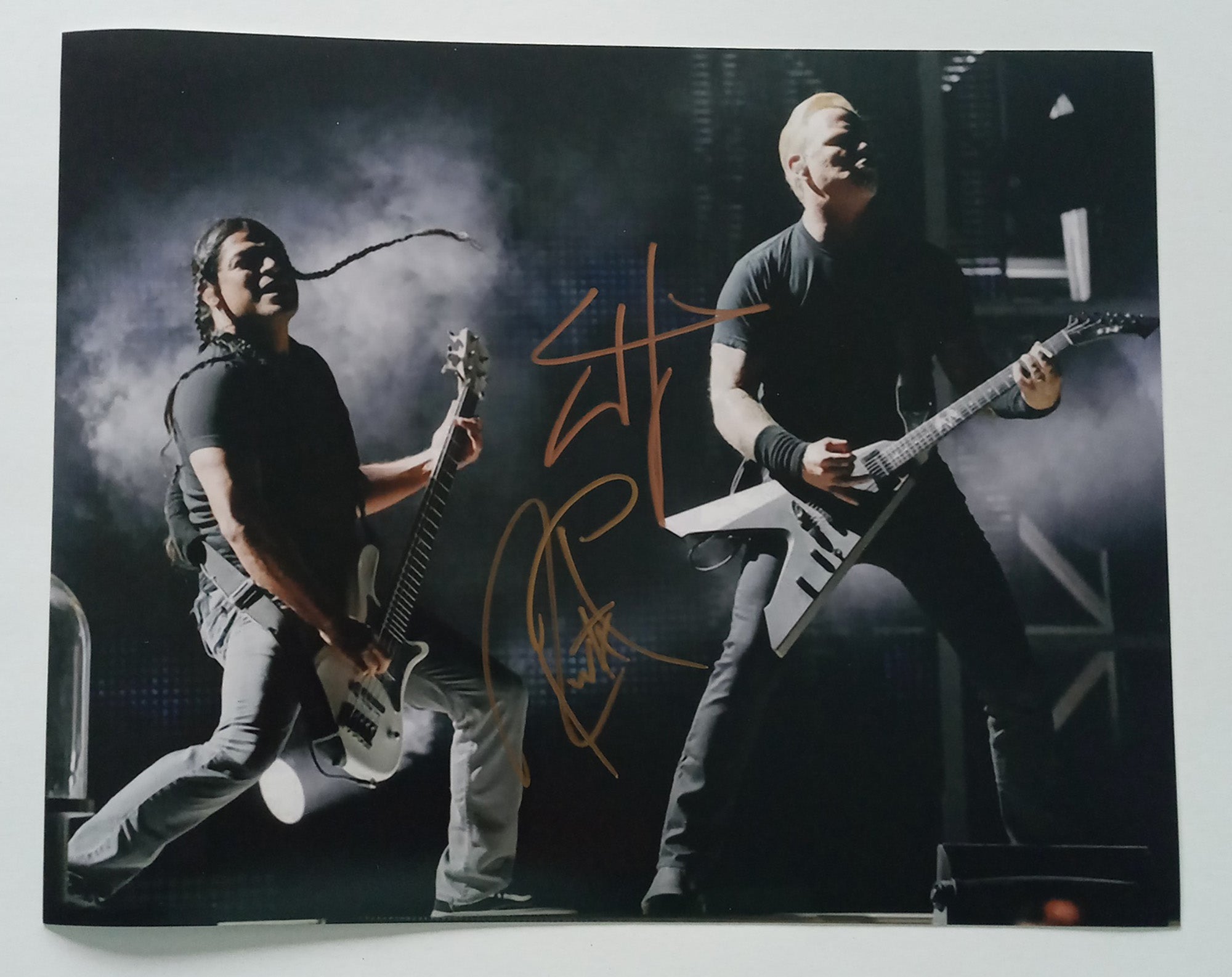 James Hetfield, Robert Trujillo Metallica 8 x 10 photo signed with proof