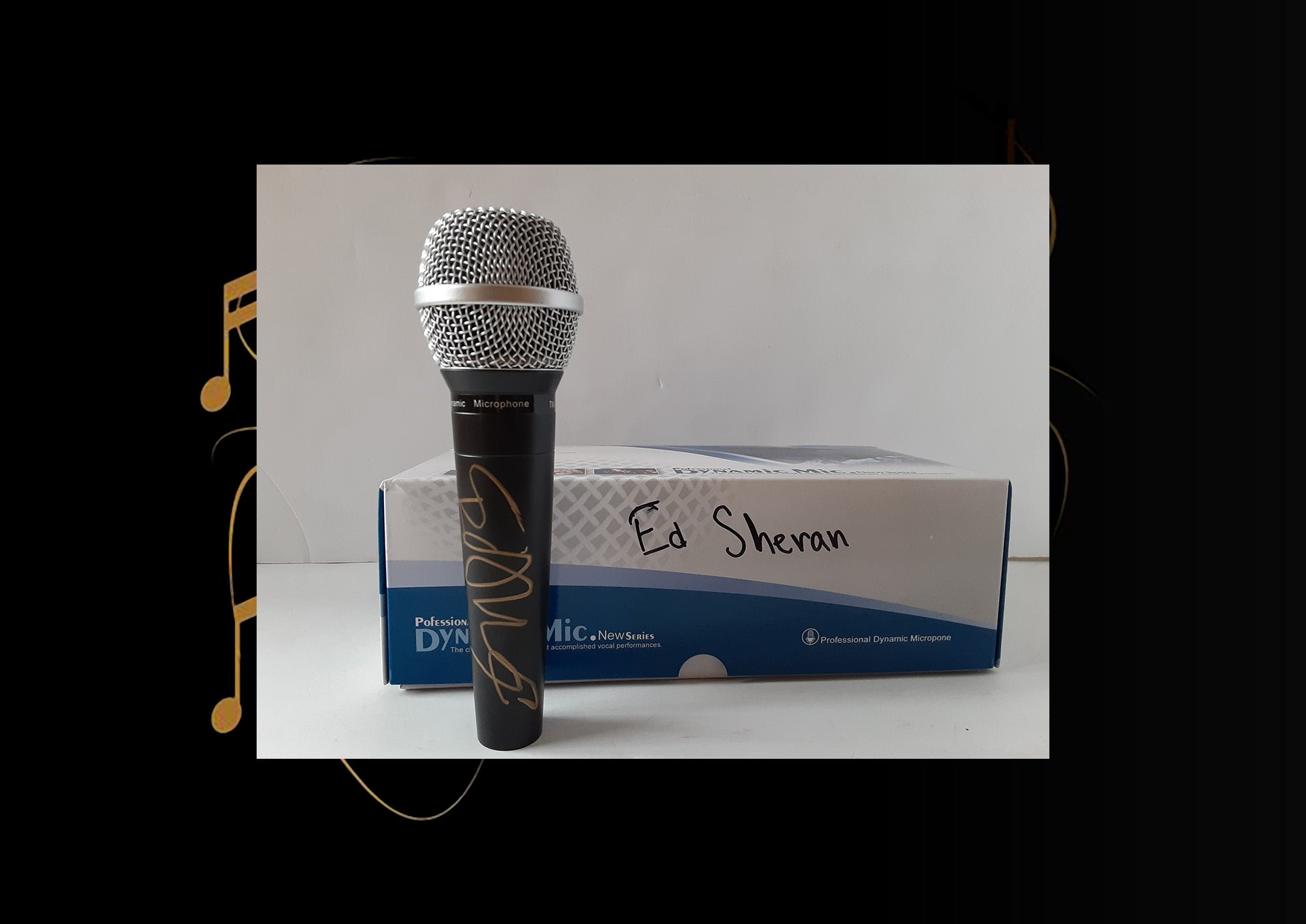 Ed Sheeran signed microphone with proof
