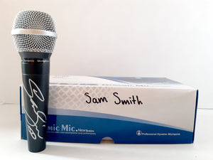 Sam Smith microphone signed with proof