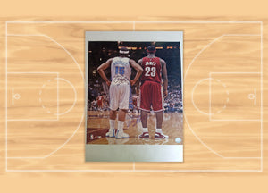 Carmelo Anthony and LeBron James 16 x 20 photo signed with proof
