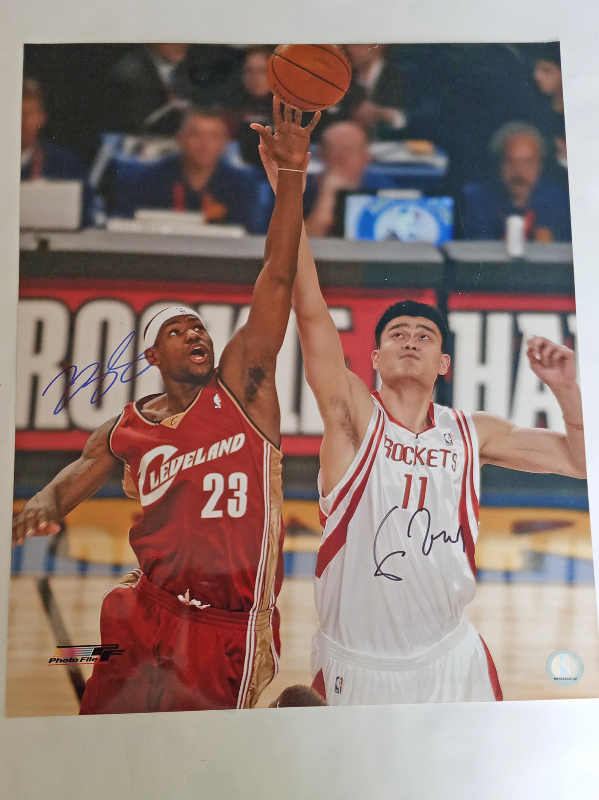 Yao Ming and LeBron James 16 x 20 photo signed with proof