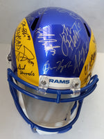 Load image into Gallery viewer, Cooper Kupp, Matt Stafford, Aaron Donald 2021 Los Angeles Rams team signed Riddell Speed Replica full size helmet with proof
