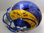 Load image into Gallery viewer, Cooper Kupp, Matt Stafford, Aaron Donald 2021 Los Angeles Rams team signed Riddell Speed Replica full size helmet with proof
