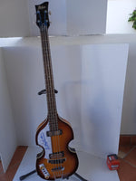 Load image into Gallery viewer, Paul McCartney left-handed Hoffner bass guitar signed with proof
