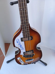 Paul McCartney left-handed Hoffner bass guitar signed with proof