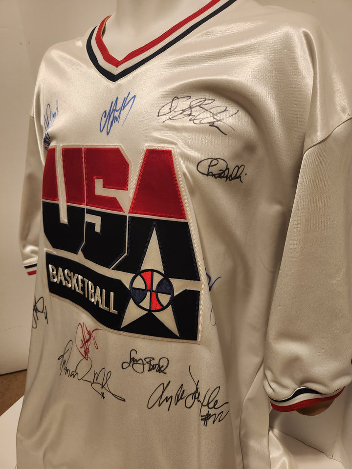 Michael Jordan, Larry Bird, Charles Barkley, Magic Johnson, Dream Team signed jersey with proof - Awesome Artifacts 