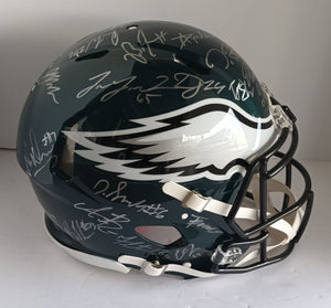 Philadelphia Eagles 2022-23 full size speed replica team signed helmet with proof