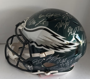 Philadelphia Eagles 2022-23 full size speed replica team signed helmet with proof