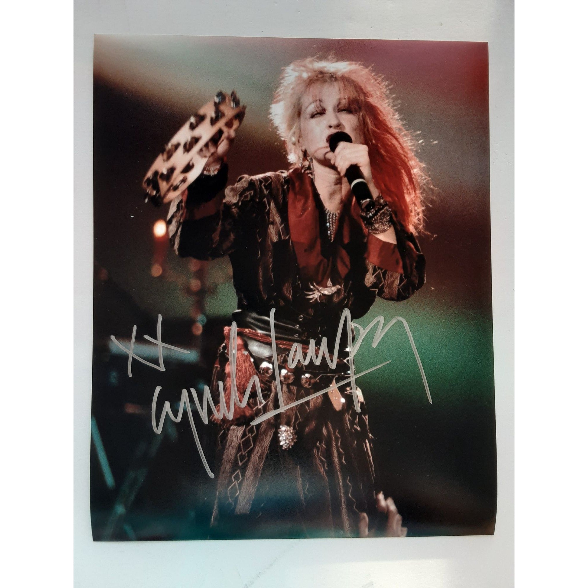 Cyndi Lauper 8 by 10 signed photo