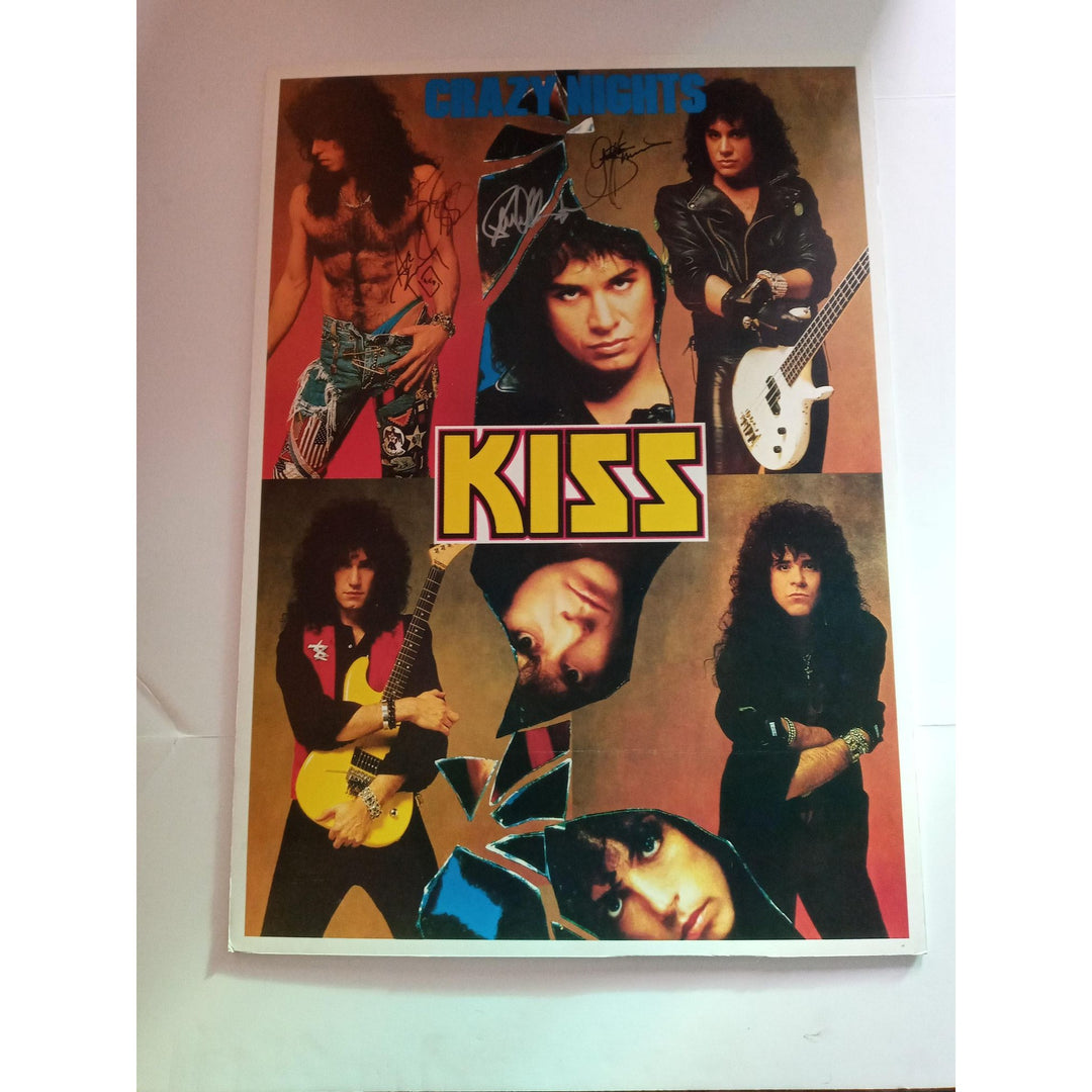 KISS Peter Criss Paul Stanley Ace Frehley and Gene Simmons signed poster - Awesome Artifacts 