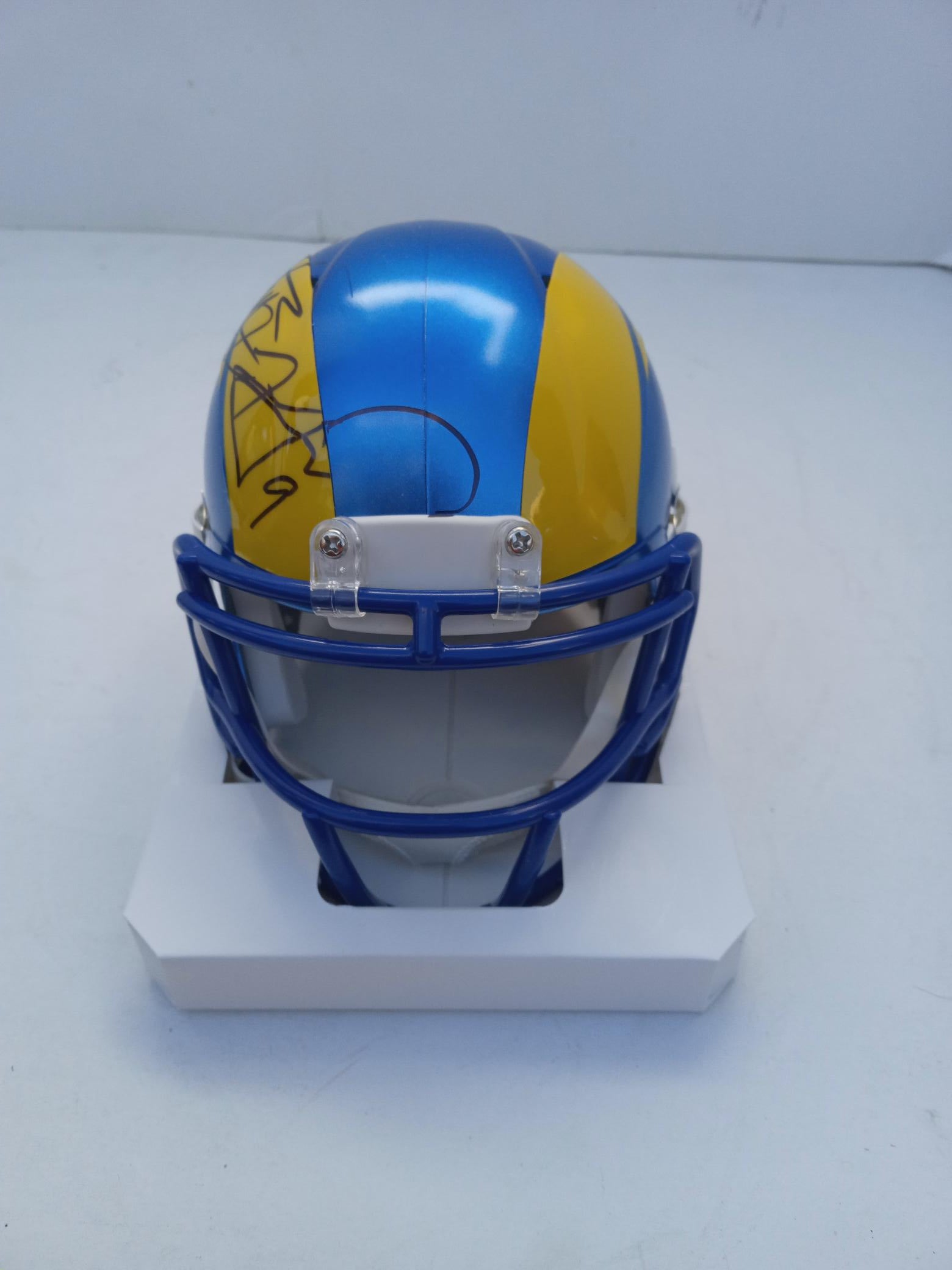 Matt Stafford LA Rams mini helmet with proof