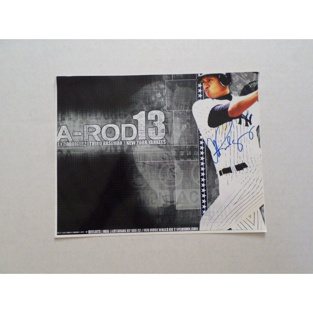 Alex Rodriguez New York Yankees 8 by 10 signed photo