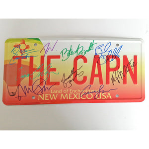 Breaking Bad Vince Gilligan, Aaron Paul, Bryan Cranston metal license plate cast signed with proof