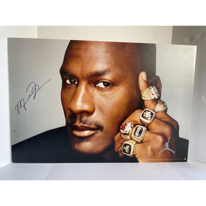 Michael Jordan mounted photograph 20x30 signed with proof