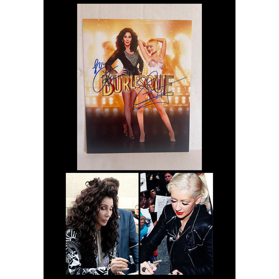 Burlesque share and Christina Aguilera 8x10 photo sign with proof