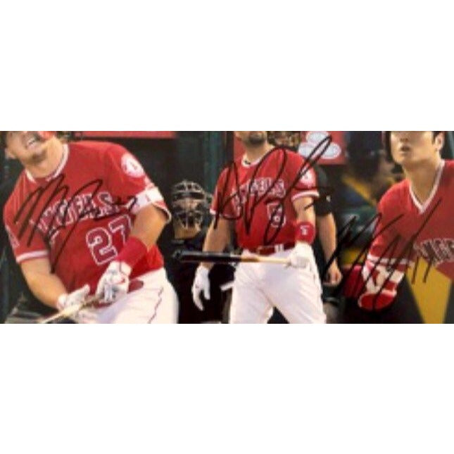 Shohei Ohtani Mike Trout Albert Pujols 8x10 signed with proof