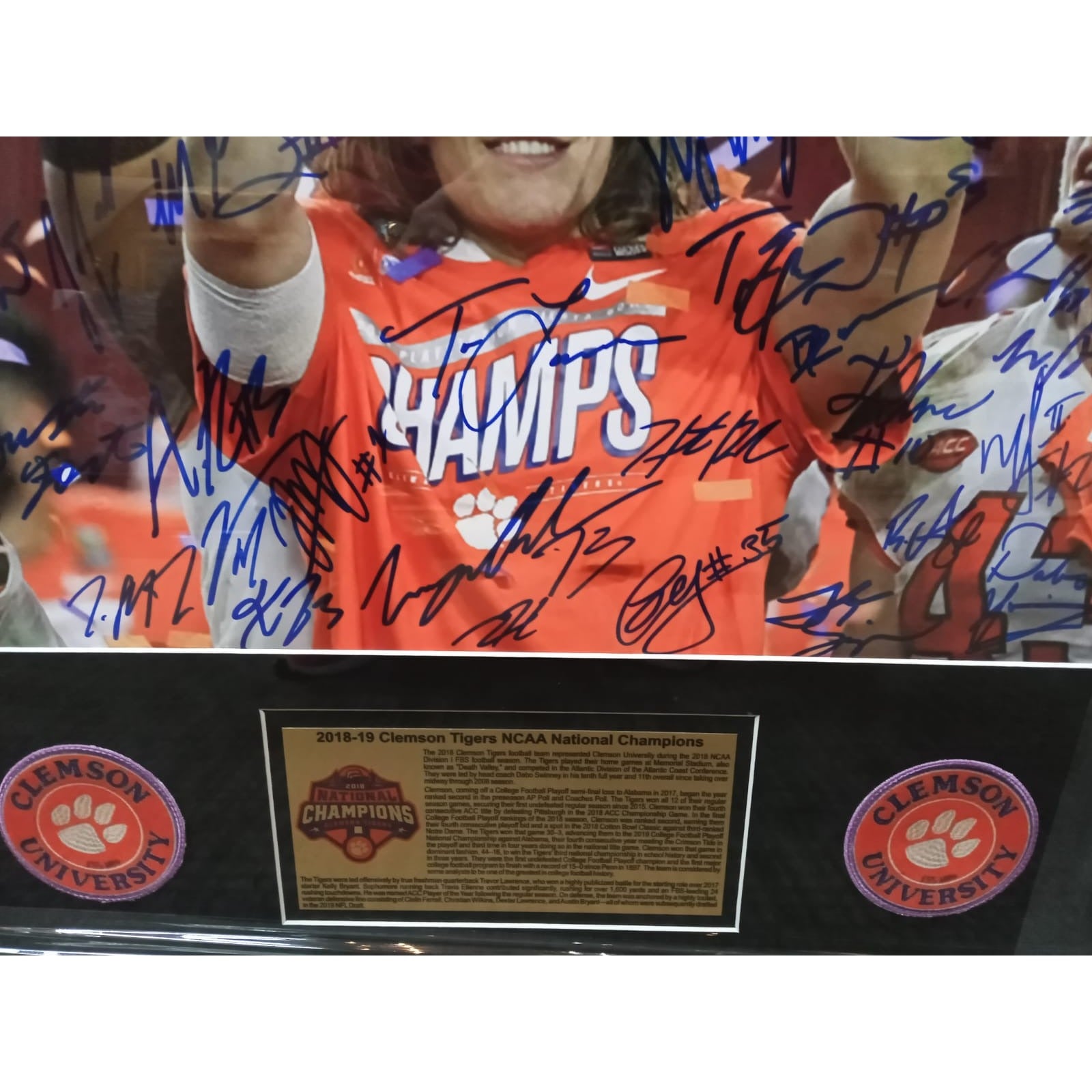 Trevor Lawrence Clemson Tigers Framed Autographed 20 x 24 In