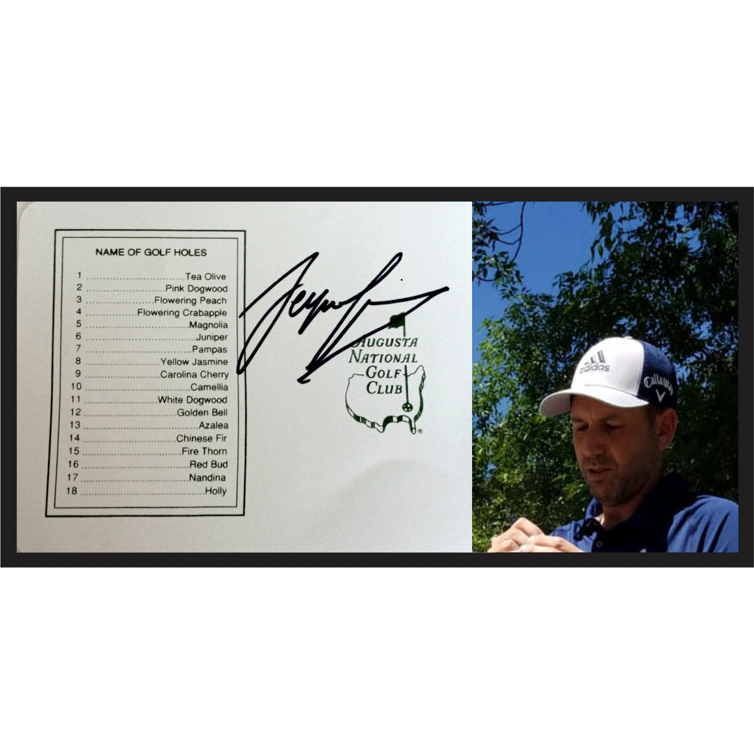 Sergio Garcia Masters scorecard signed with proof - Awesome Artifacts 