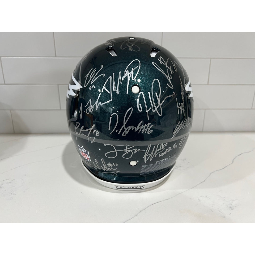 2022 Philadelphia Eagles Jalen Hurts AJ Brown Riddell Speed authentic game model helmet team signed helmet with proof