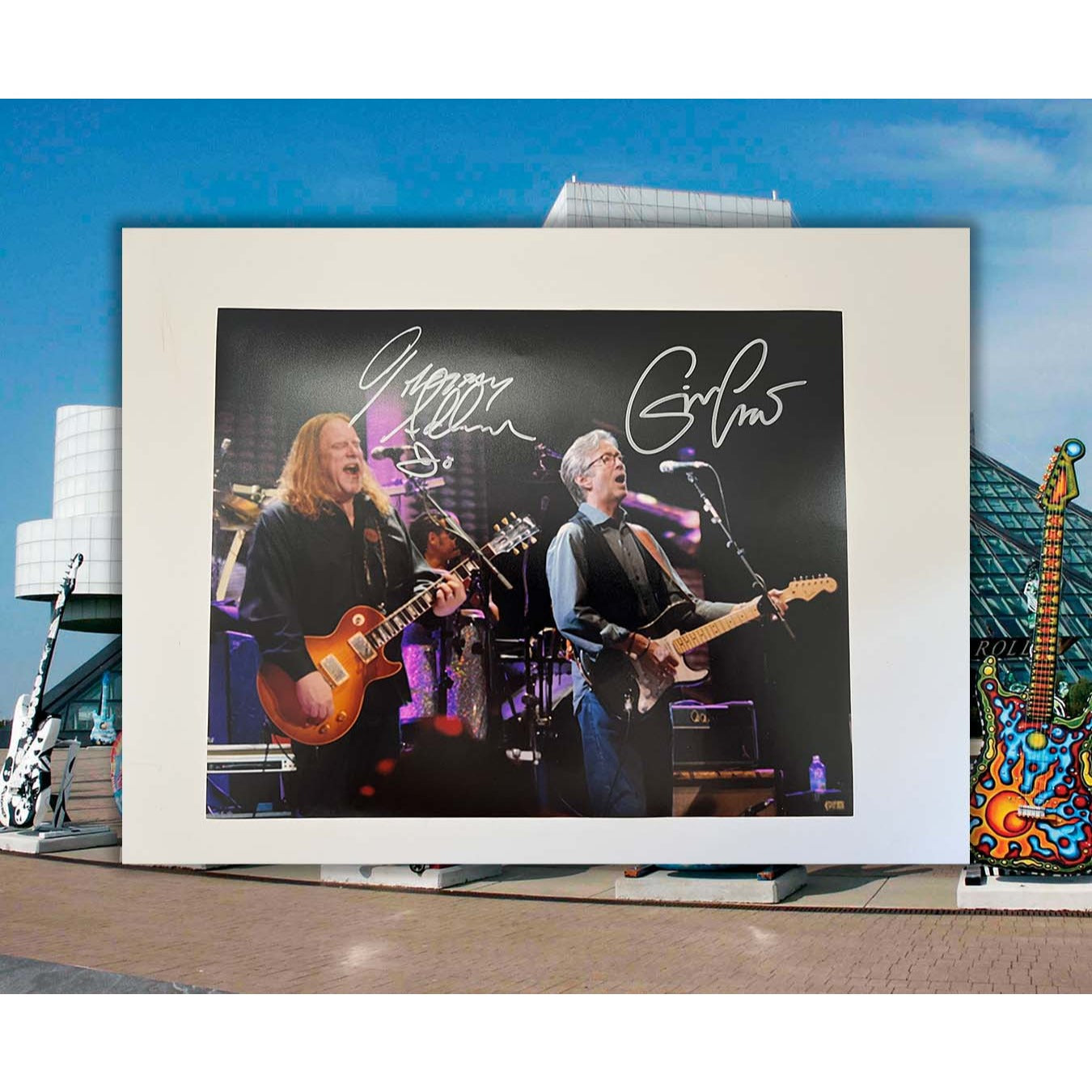 Eric Clapton and Gregg Allman 8x10 photo signed with proof