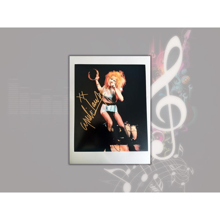 Cyndi Lauper 8 by 10 signed photo with proof