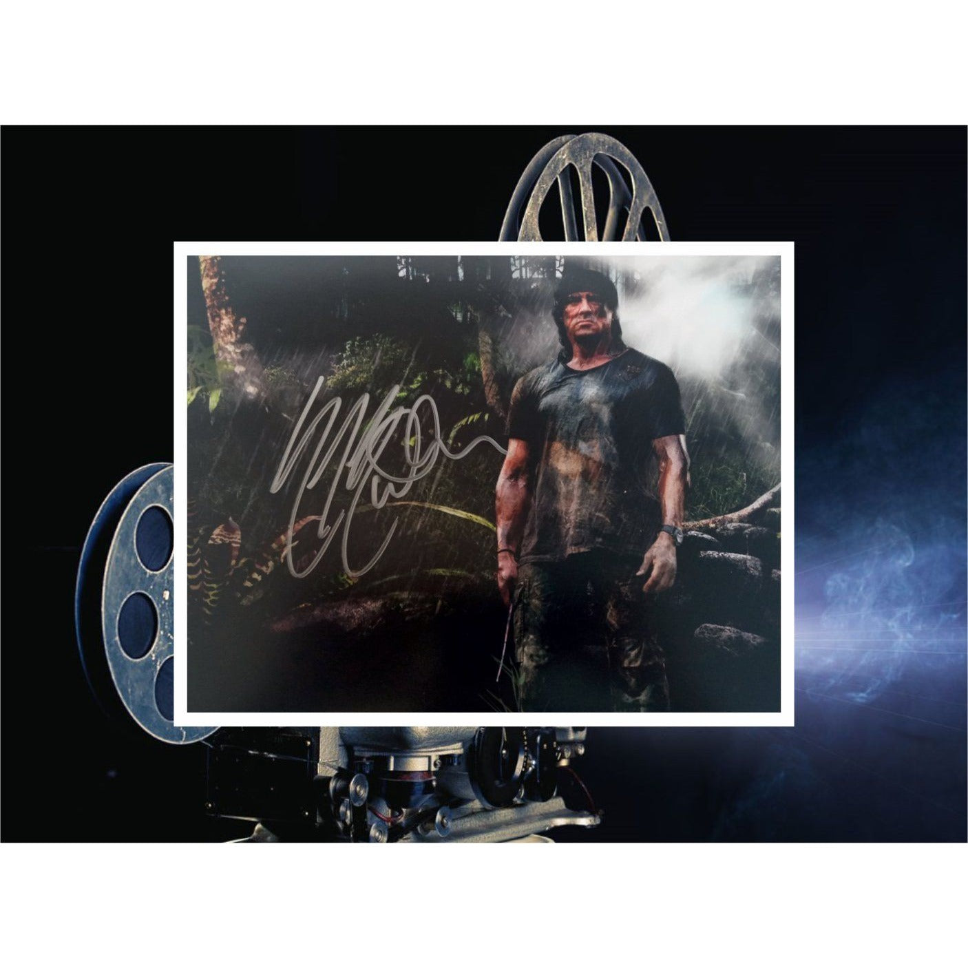 Sylvester Stallone Rambo 8 x 10 photo signed with proof