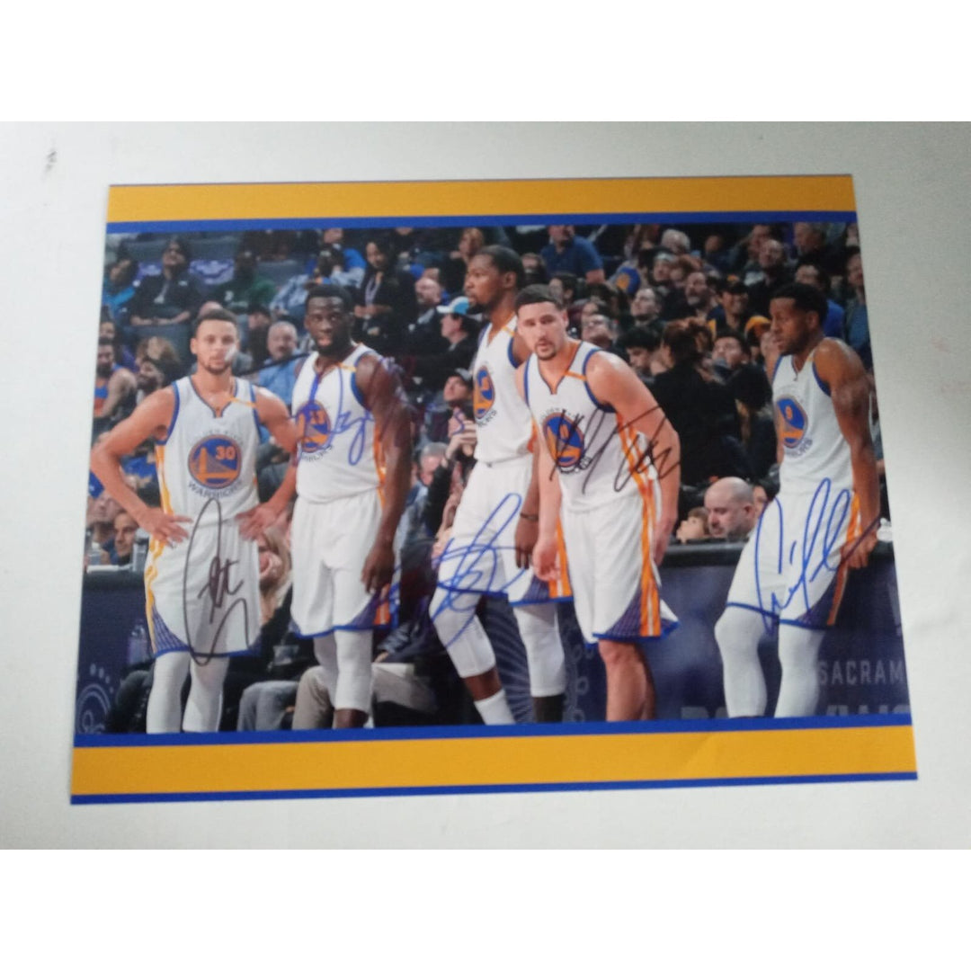 Steph Curry Draymond Green Klay Thompson Kevin Durant 11 by 14 photo signed with proof - Awesome Artifacts 