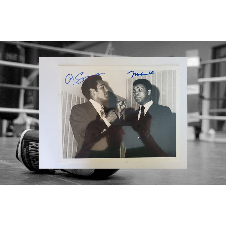 Muhammad Ali and o.j. Simpson 8 x 10 photo signed with proof - Awesome Artifacts 