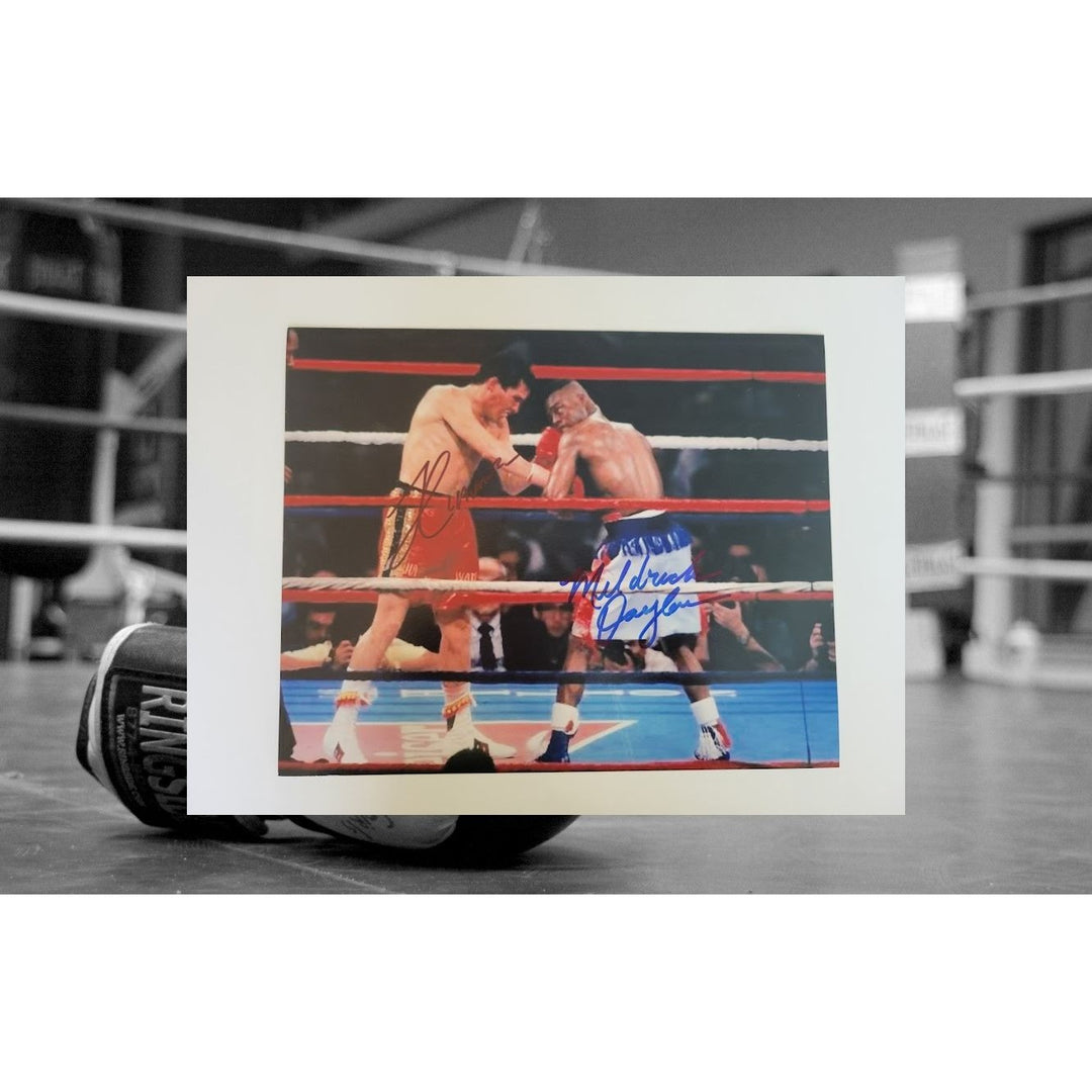 Meldrick Taylor Julio Cesar Chavez 8 x 10 photo signed with proof - Awesome Artifacts 