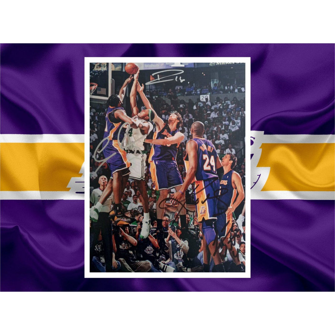 Kobe Bryant  Paul Pierce Pau Gasol 8 x 10 photo signed with proof - Awesome Artifacts 