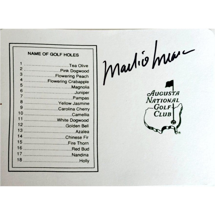 Mark O'Meara Master signed scorecard