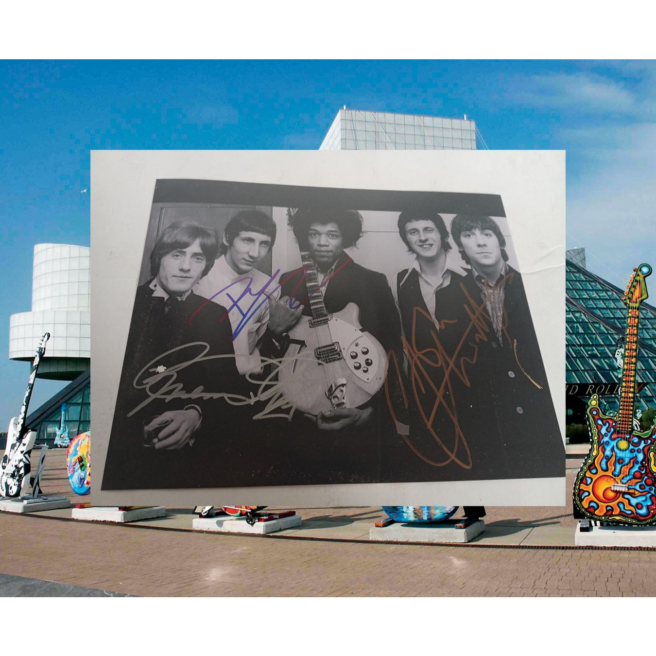 Pete Townsend Roger Daltrey John Entwistle the who 8 by 10 photo signed with proof