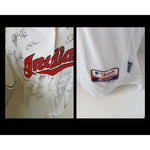 Load image into Gallery viewer, Cleveland Indians Francisco Lindor, Corey Kluber 2016 American League champions team signed jersey with proof
