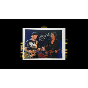 The Edge David Howell Evans and Bruce Springsteen 8 by 10 signed photo with proof - Awesome Artifacts 