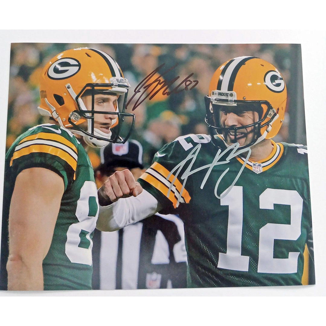 Green Bay Packers Aaron Rodgers and Jordy Nelson 8 by 10 signed photo with proof