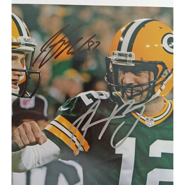 Green Bay Packers Aaron Rodgers and Jordy Nelson 8 by 10 signed photo with proof