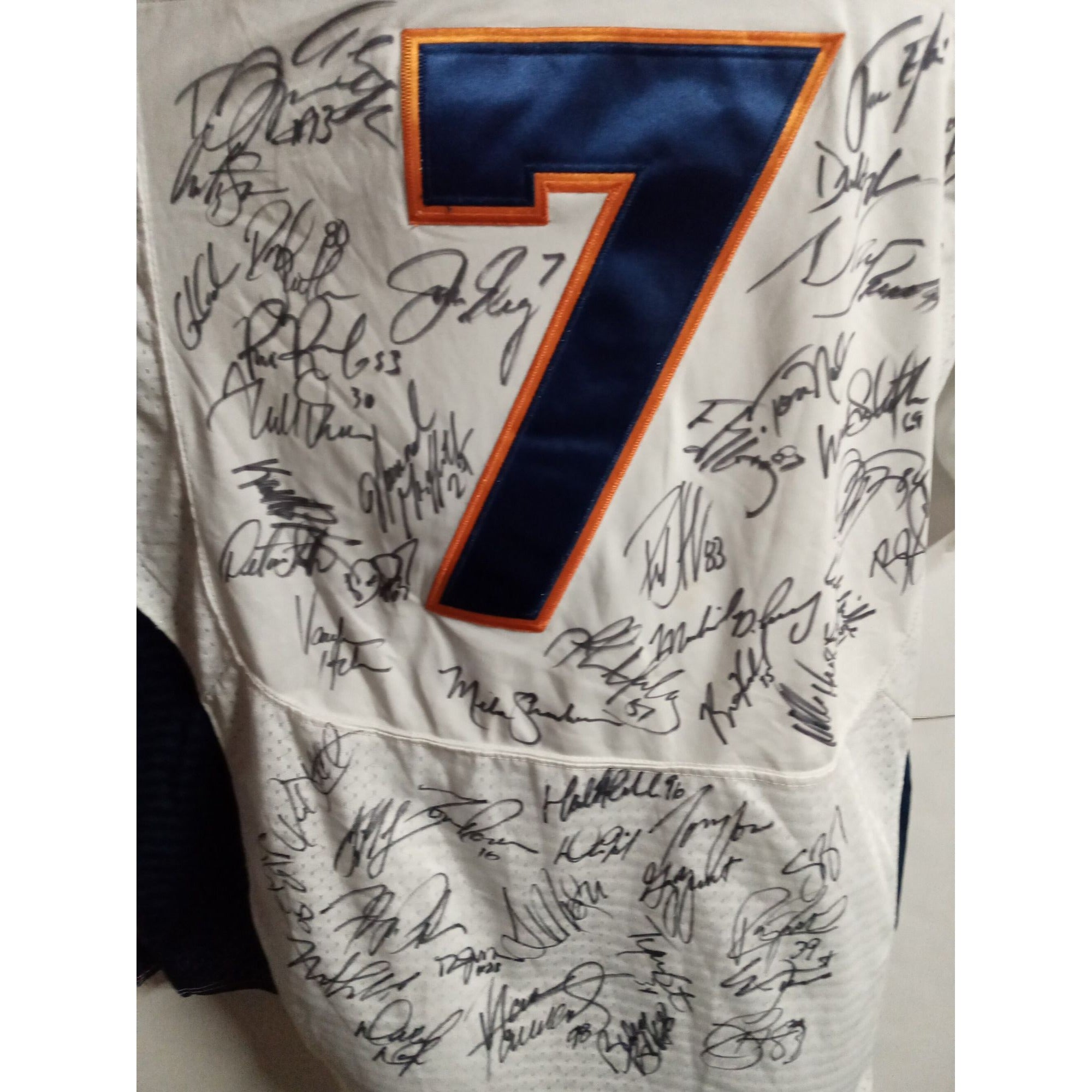 John Elway Denver Broncos Super Bowl champions team signed jersey with proof