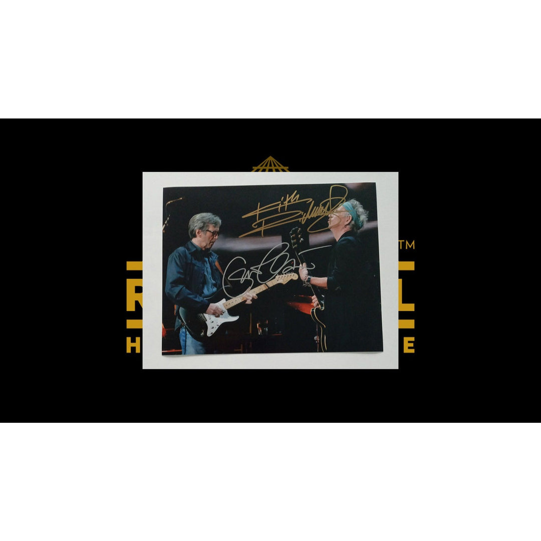 Eric Clapton and Keith Richards 8 x 10 signed photo with proof