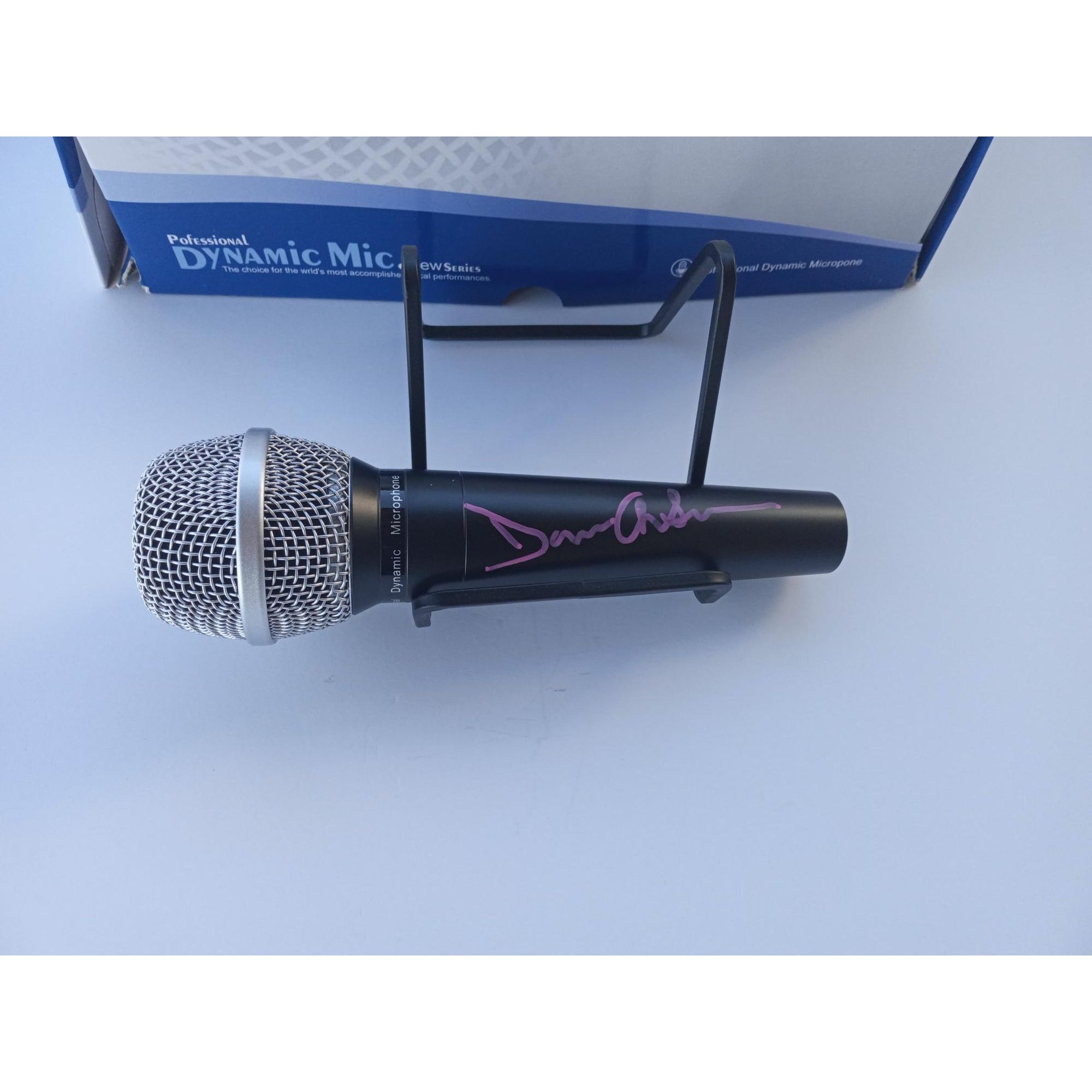 David Gilmour Pink Floyd microphone signed with proof