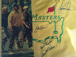 Load image into Gallery viewer, Jack Nicklaus Tiger Woods Arnold Palmer One of a Kind Masters pin flag signed with proof
