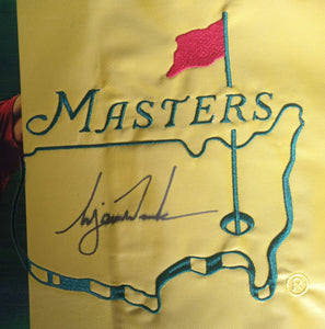 Tiger Woods one of a kind Masters Golf pin flag signed with proof