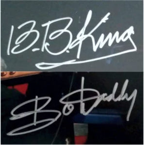 Riley BB King and Bo Diddley 8 by 10 signed photo with proof