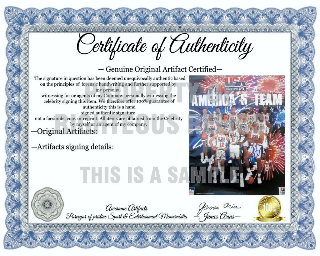 Awesome Artifacts 1992 USA Basketball The Dream Team Signed Jersey Michael Jordan, Scottie Pippen, Karl Malone, Chuck Daly, Magic Johnson Signed with Proof by Awesome