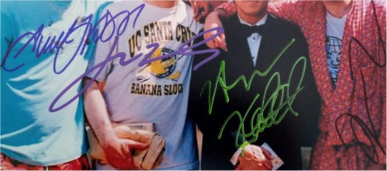 Pulp Fiction Harvey Keitel Quentin Tarantino Samuel L Jackson John Travolta 8 by 10 photo signed with proof