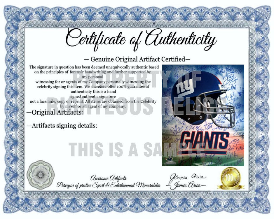 Eli Manning New York Giants Super Bowl champions team signed 16 x 20 photo