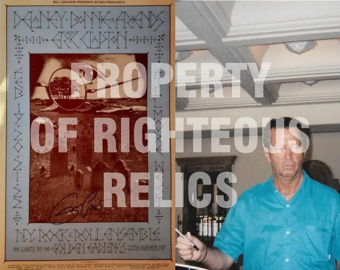 Certificate of Authenticity for Eric Clapton reproduction concert poster 11x17 signed with proof