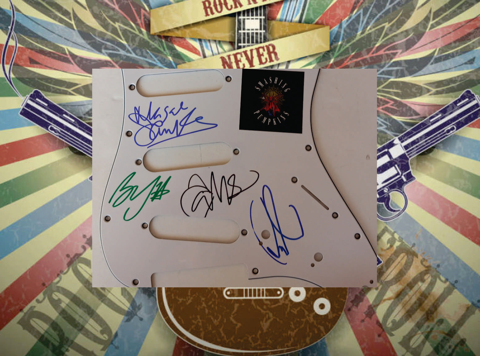 Smashing Pumpkins Billy Corgan   guitar pickguard signed with proof