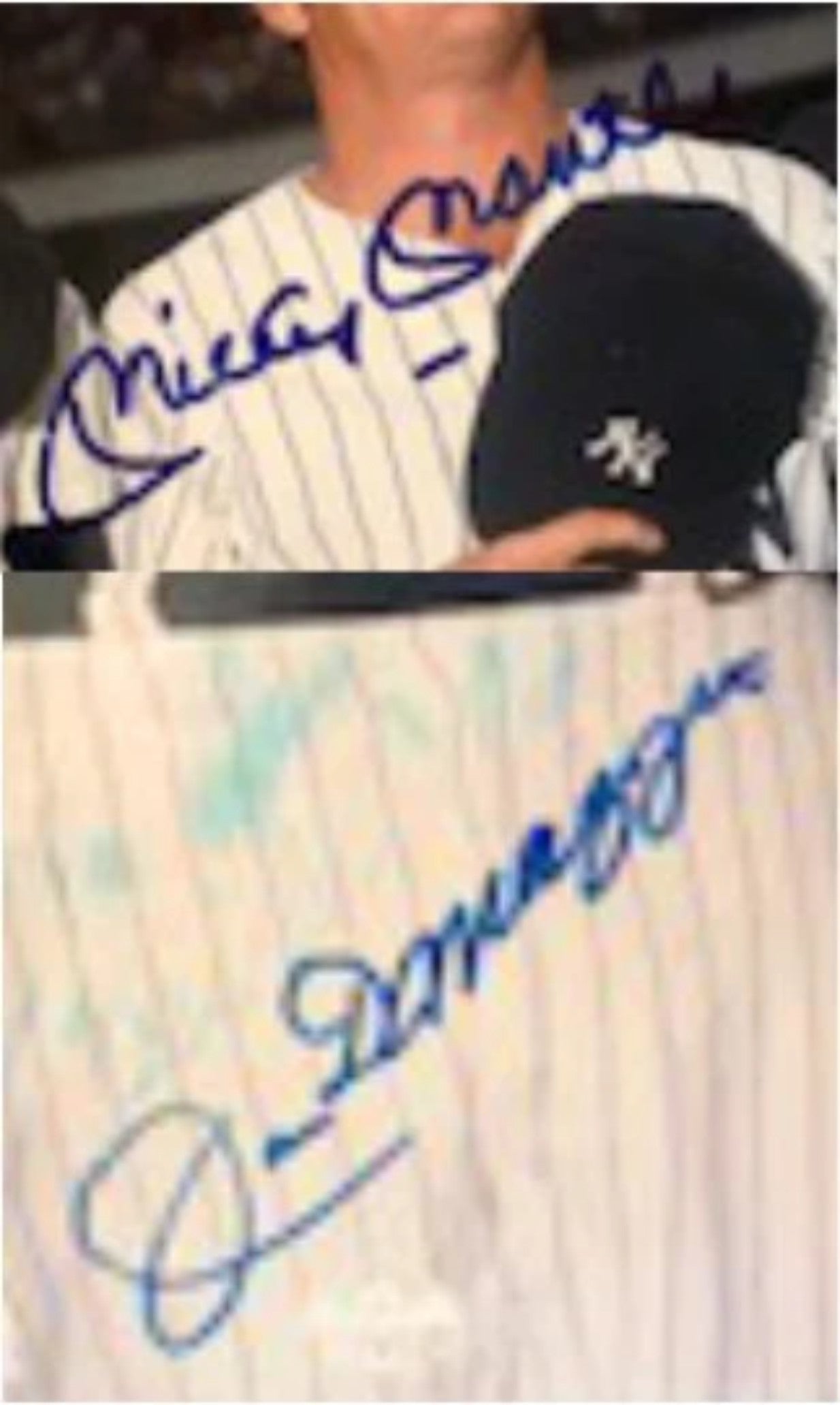 Joe DiMaggio and Mickey Mantle New York Yankees 8 x 10 photo signed